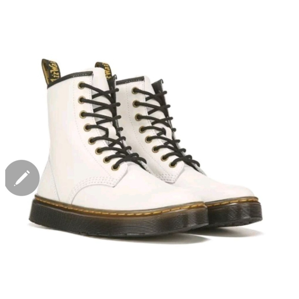 DR. MARTENS Zavala Lace Up Combat Boots White Size 10